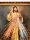 Beautiful Large Framed Divine Mercy Jesus Tapestry 26 1 4  X 19 