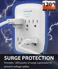 6 Outlet Extender Surge Protector Multi Plug Wall Adapter Tap 1200j  etl Listed 