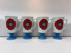 Vintage 1970s Esprit By Jsc Pedestal Mugs Set Of 4 Mid Century Mod Poppy Japan
