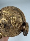 Antique Chinese Gold Gilded Metal Han Dynasty Archaic Style Censer Tripod Vessel