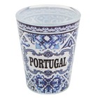 Portuguese Azulejo Shot Glass Set     Blue Tile Design  Set Of 2