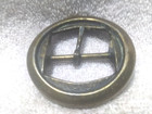 Gold Dull Round Center Belt Buckle Art Deco Look Great Vintage Condition