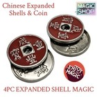 Chinese Coins Expanded Shells - Vanish Transportation Coin Shell Magic Set