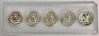1960 1961 1962 1963 1964 Washington Silver Proof Quarters - 5 Coin Lot In Holder