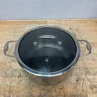 Lightly Used Hexclad Non-stick 8 Quart Stock Pot Pan W  Glass Lid Cookware 10   