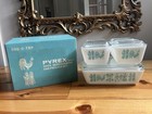 Vintage With Original Box Pyrex Amish Butterprint Refrigerator Set Of 4 Htf 