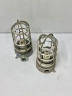 Pair Of Vintage Mid Century Old Aluminum Metal Bulkhead Ceiling Light Fixture