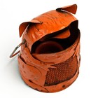 Antique Primitive Halloween Figural Toad Orange Tin Candle Lantern