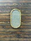 Pair Vintage Brass Ship Porthole Hatch Oval Maritime Wall Decor Frosted Glass