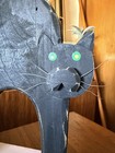 Vintage Ilona Steelhammer Hand Painted Wooden Black Cat Folk Art Halloween 90s