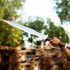 Roman Gladius Battle Ready Sword- Steel Double Edged Blade With Sheath