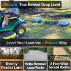 Landzie Drag Harrow Driveway Grader For Atv  Utv - 8 Ft Tractor Tow Behind Rake