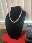    10mm Fully Iced Vvs1 D Moissanite Cuban Link Chain Solid 925 Passes Tester 