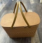 Vintage Woven Picnic Basket  11x10x18 5