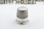 Size-9 Simons Bros  Sterling Silver Thimble Victorian Fan Vintage Antique 19thc 