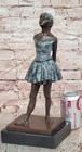 Fourteen-year-old Dancer Bronze Sculpture Signed Degas Ballerina Statue Decor