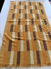 Vintage Sears Cotton Bath Towel 70s Mod Geometric Brown Gold Orange Retro