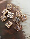 Lot Of 10  22mm Designer Button Purple Chanel Button Replacement Gold Tone 