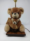 Vintage 80   s Adi Brown Teddy Bear Nursery Table Lamp Plush Musical Animal 