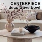 10 Inch Large Decorative Bowl Black Modern Ruffle Centerpiece Fruit Key Tray