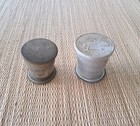2 Vtg Collapsible Aluminum Metal Drinking Cups W  Lids Telescopic Camping Travel