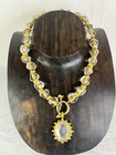 Vintage Karl Lagerfeld Set Necklace And Bracelet Gold Tone And Resin