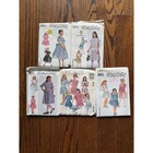 5 Piece Lot Vintage 80s Sewing Pattern Simplicity Girls Victorian Modest Dress