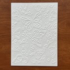 50 Pcs White Embossed Floral botanical Cardstock   Card Toppers  Junk Journal