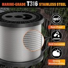 Stainless Steel Cable For Railing - 500ft 1 8  T316 Wire Rope Cable