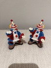 Vintage Wilton Clown Cake Toppers cupcake Picks Retro Circus Party Decor Set 4