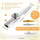 24 Pcs Gold Silver Metal Kazoo Flute Diaphragms Kids Party Musical Instrument To