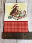Vtg Curious George Christmas Card Collectible Opening Presents