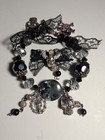 Cute Gothic One Of A Kind Custom Skull Charm Bracelet And Brooch Set  Jewelry
