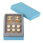 Gwd Mens Cufflinks Stainless Steel Tuxedo Shirt Studs Set With Gift Box Silve   