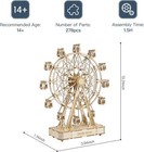 Robotime Ferris Wheel 3d Wooden Puzzle Diy Music Box Building Toy Gift For Adult