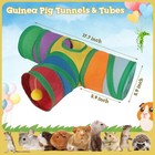 Guinea Pig Tunnel 3 Way Collapsible Small Pet Tunnels And Tubes With Interactive