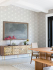 Wallpaper Modern Mid Century Silver Textured Ogee Geometric  56 Sq Ft   Bolt
