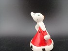 Vtg Holt Howard Miniature 2 5  Ceramic Pixie Elf On Red Santa Hat Bell Mcm Htf