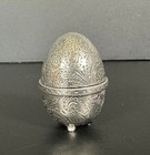 Past Times Pewter Egg Pin Cushion Collectible Victorian Ornamental Style