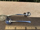 Sterling Silver Salt Spoons Handmade Pair Colonial Pattern Luxurious Vintage