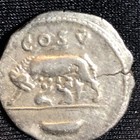 Ancient Roman Silver Denarius Coin - Rome Italy 81-96 Ad - Domitian  Rev Wolf