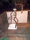 Manzanita Parrot bird Perch 5  Tall White Base And A Rope Swing W sliced Wood