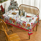 Rectangular Christmas Tablecloth 60x104 Inch With Gingerbread Bear Design