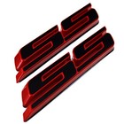 2pcs Slant Ss Fender Emblem  Fits Chevrolet Camaro 2010 Black With Red Trim