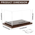 Football Display Case With Wood Base Acrylic Clear Box Ball Holder Sports
