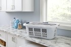 Rubbermaid Large Hip-hugger Laundry Basket hamper  1 5 Bushel  White