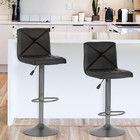 Bar Stools Set Of 2  Counter Height Adjustable Swivel With Backs  Pu Leather Bar