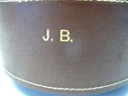 Vintage Wooden Poker Caddy Bakelite Handle Spinning Leather Monogrammed Cover Jb