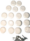 Vintage White Porcelain Flat Top Cabinet Or Drawer Knobs Lot Of 17  Size 1  5 16