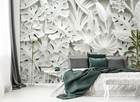 Alabaster Flowers White Wallpaper Wall Mural For Bedroom 144x100 Inch Return
